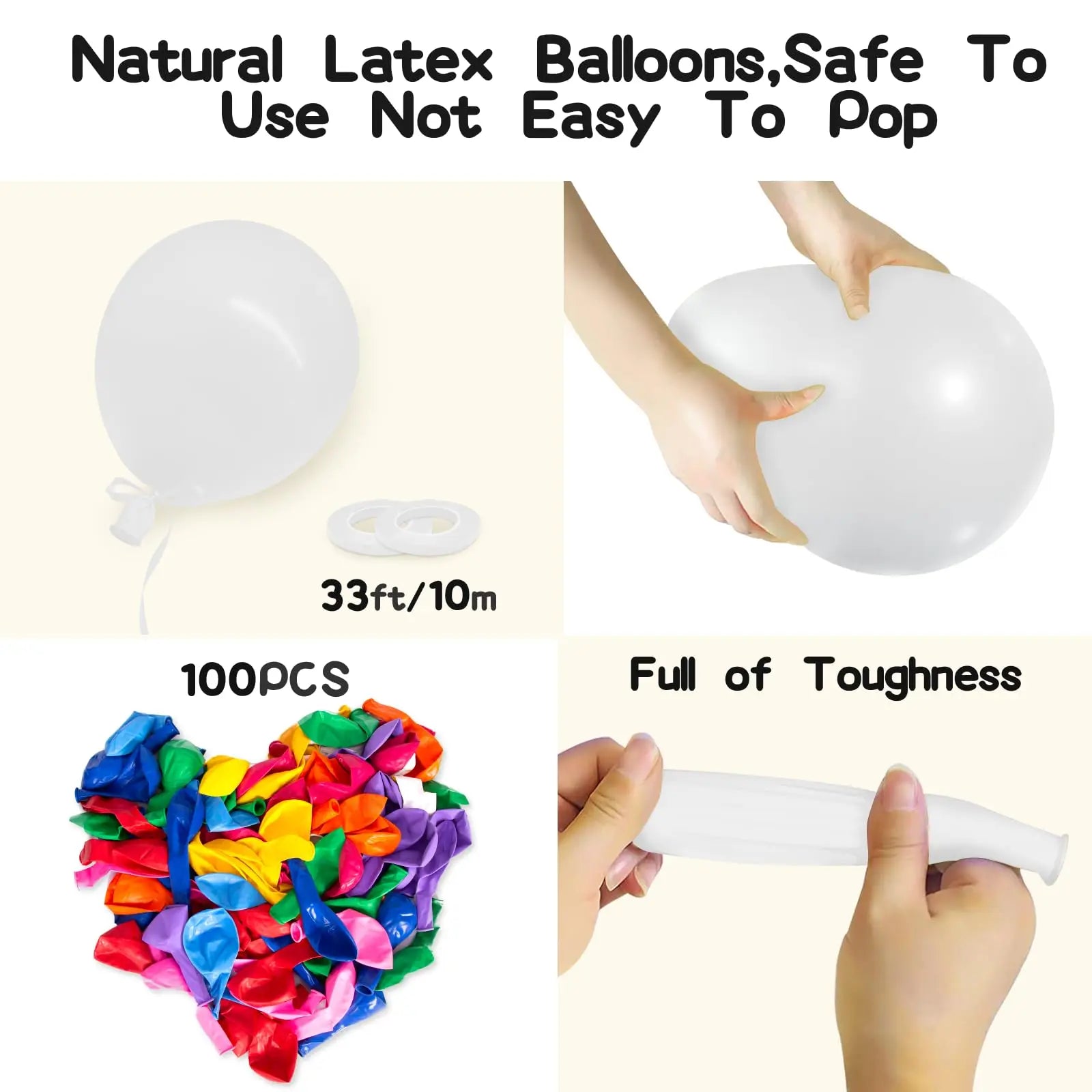 100pcs Balloons Assorted Colors with Ribbon Latex Helium Quaility for Birthday/Graduation/party/Christmas Decor