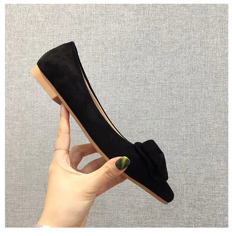 Women's Flats with Bow Pink Flat Heel Shoes for Ladies Shoes for Women Flats Comfortable Butterfly-knot Nude Flats 32 33 34 45