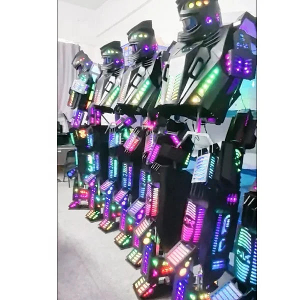 New Arrival Led Robot Dance Costume RGB Stilts Walker Led Robot Costumes Adult Luminous Robot Clothing for Nightclub Party