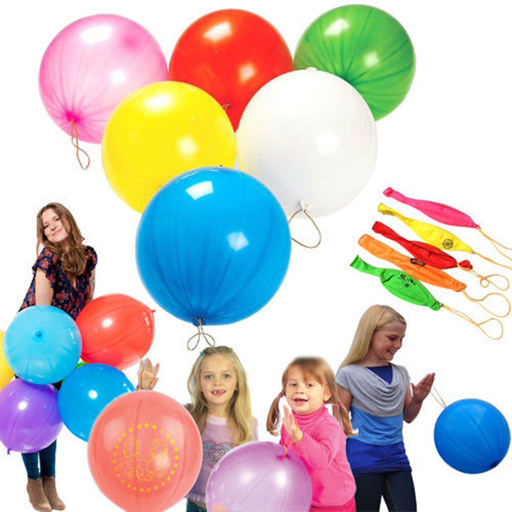 50pcs Large Punch Ball Balloons with Elastic Party Bag Fillers Kids Toys