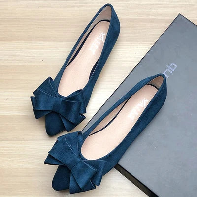 Women Flats with Big Bowknot Red Wedding Shoes Flat Heel Butterfly-knot Soft Sole Small Size 33 34 large size 43 Rose Red Flats