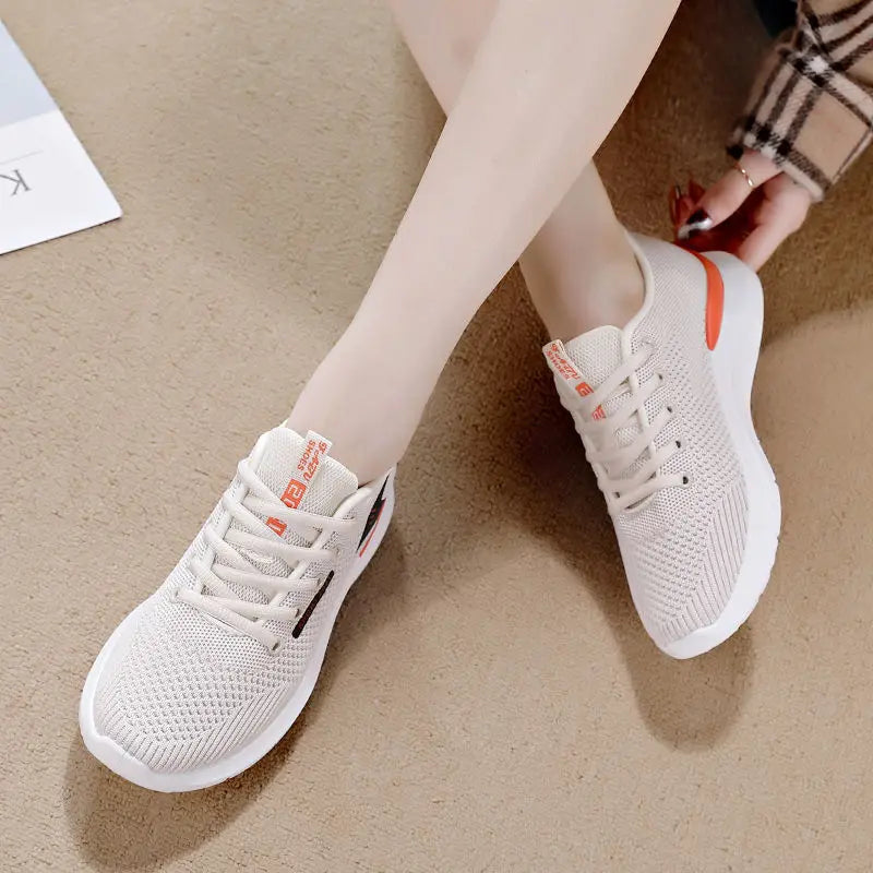 2025 new spring and autumn lace-up fashion Korean style casual thick-soled women's sports running shoes