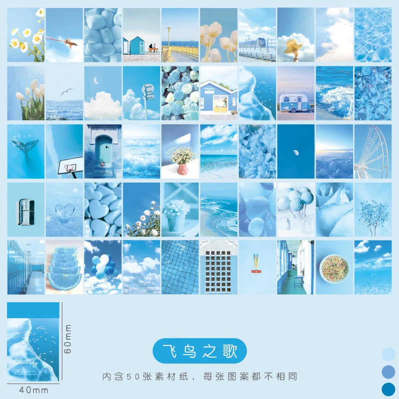 50pcs/pack Vintage Stickers Landscape Book Scrapbooking Decorative Supplies Diary Album Stationery Aesth Painting Stickers