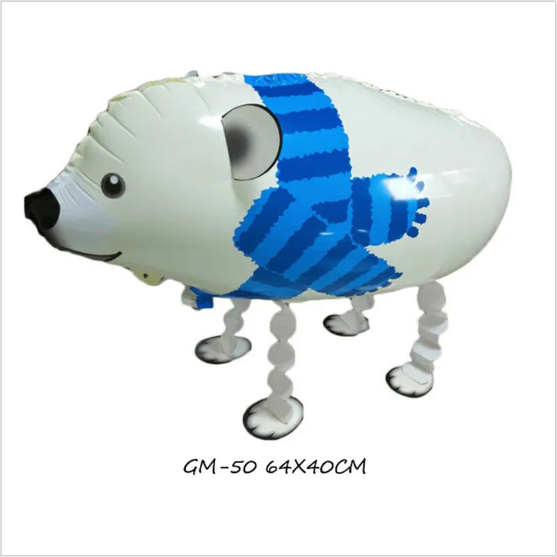 New Cartoon Aluminum Film Balloon Walking Balloon Helium Balloon Birthday Party Children's Toy Animal Pet Balloon