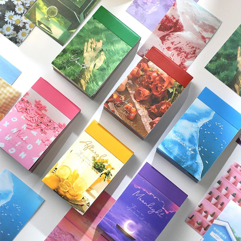 50pcs/pack Vintage Stickers Landscape Book Scrapbooking Decorative Supplies Diary Album Stationery Aesth Painting Stickers