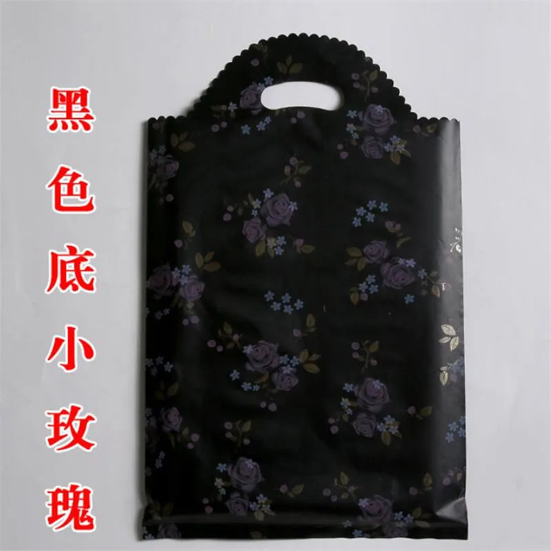 Plastic Bags for Business Shopping, Gift Packaging Bag with Handles, Jewelry Cothing Packing Pouches, 50PCs