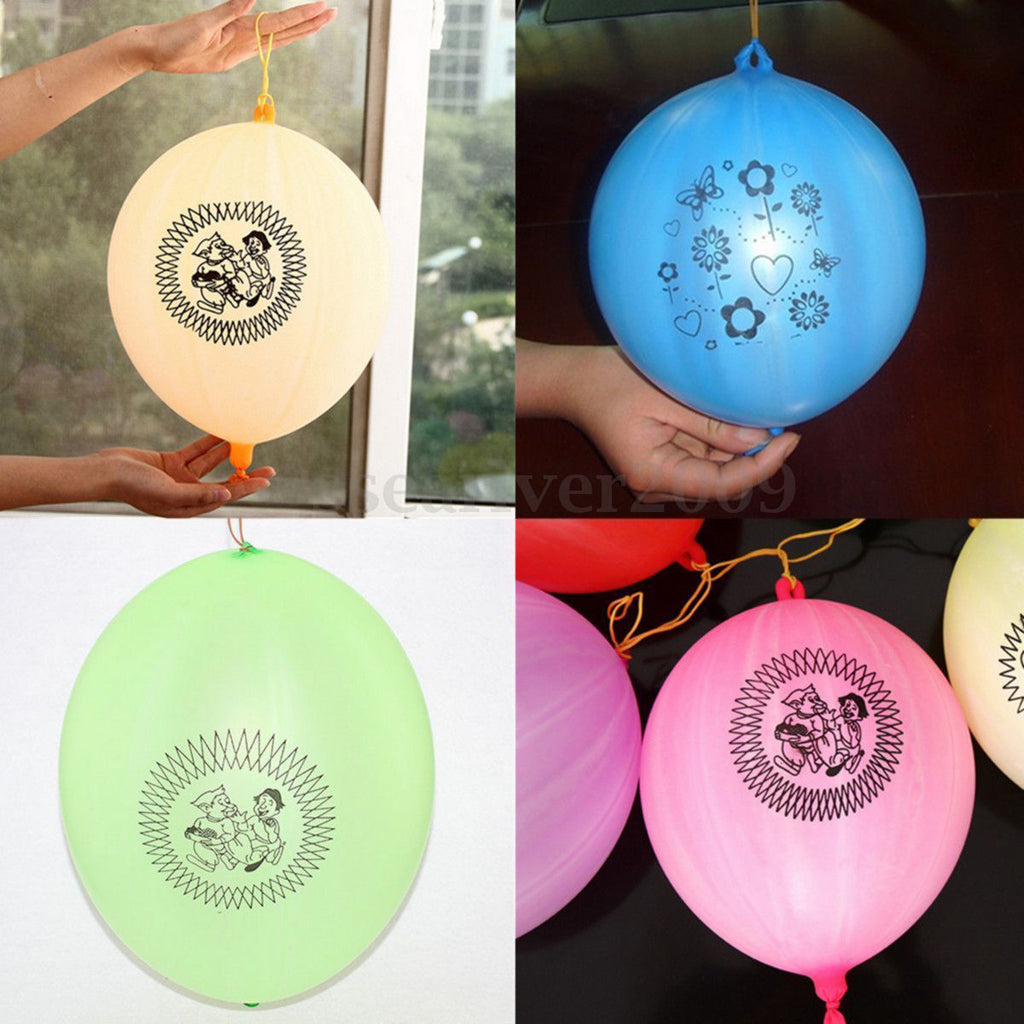 50pcs Large Punch Ball Balloons with Elastic Party Bag Fillers Kids Toys