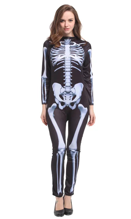 Carnival Halloween Costumes Women Sexy Skull Skeleton Monster Ghost Scary Adult Masquerade Cosplay Costume Lady's Skeleton Suit
