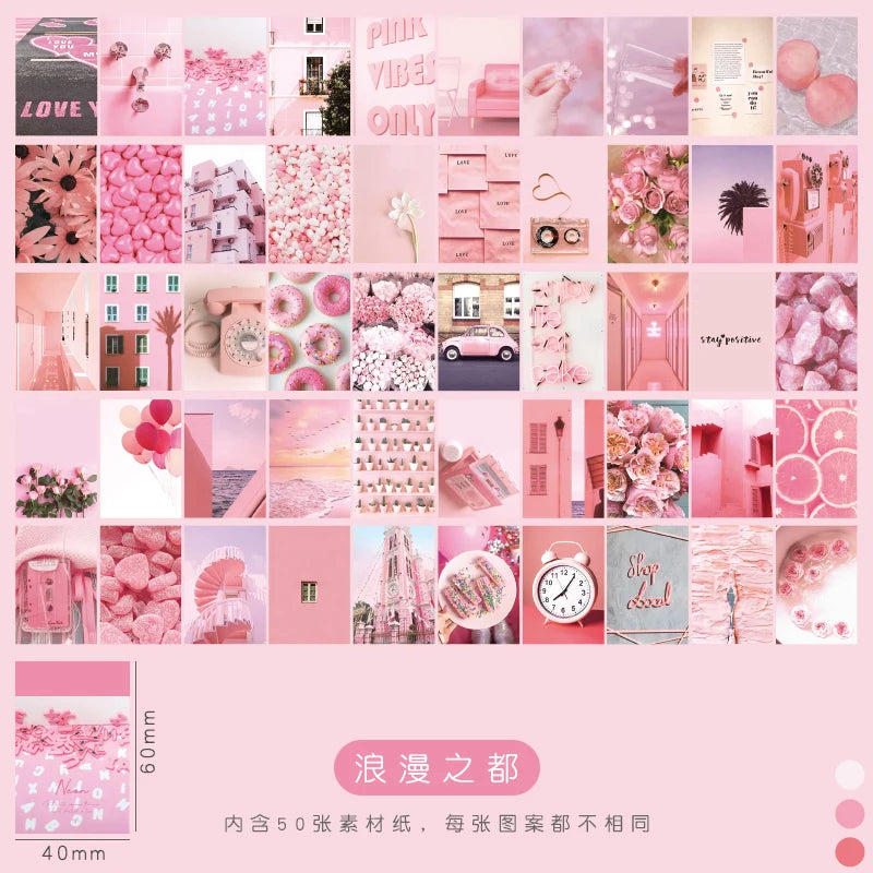 50pcs/pack Vintage Stickers Landscape Book Scrapbooking Decorative Supplies Diary Album Stationery Aesth Painting Stickers