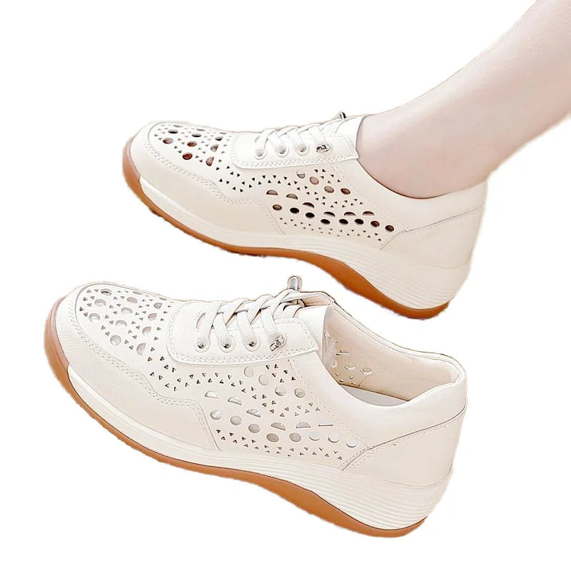 High-quality Sporty Hard-wearing Breathable Lace-up Women's Flat Shoes Office Fashion Casual Shoes