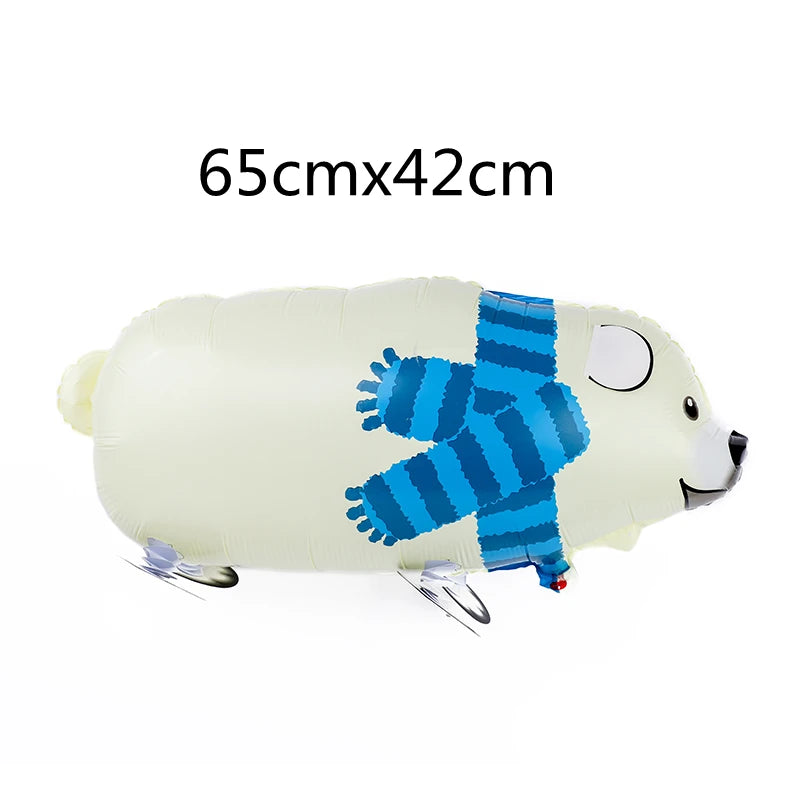 New Cartoon Aluminum Film Balloon Walking Balloon Helium Balloon Birthday Party Children's Toy Animal Pet Balloon