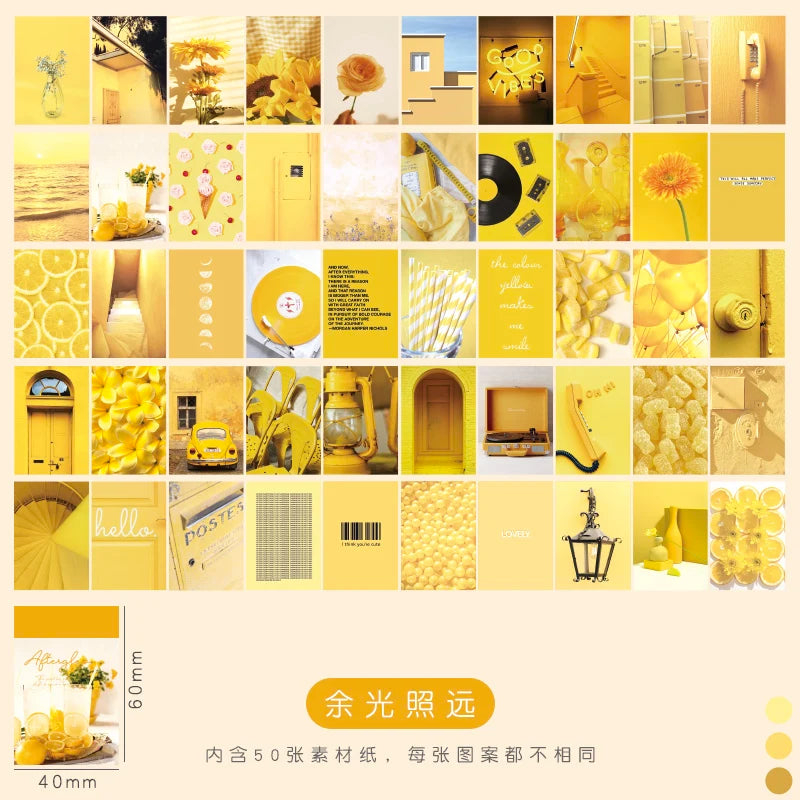 50pcs/pack Vintage Stickers Landscape Book Scrapbooking Decorative Supplies Diary Album Stationery Aesth Painting Stickers