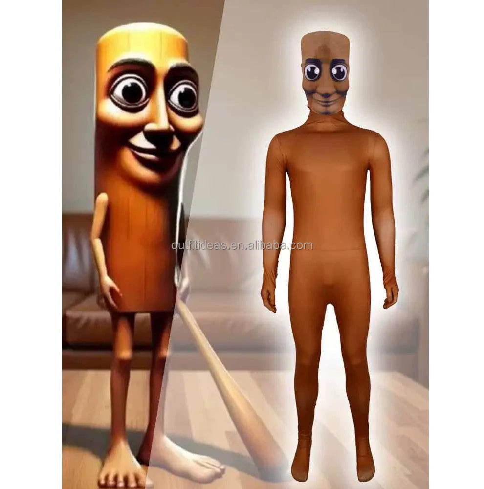 Hypebeast Kid Adult Monster Halloween Cosplay Horror Game Jumpsuit Clothe AI Cartoon Walking Tung Tung Tung Sahur Mascot Costume