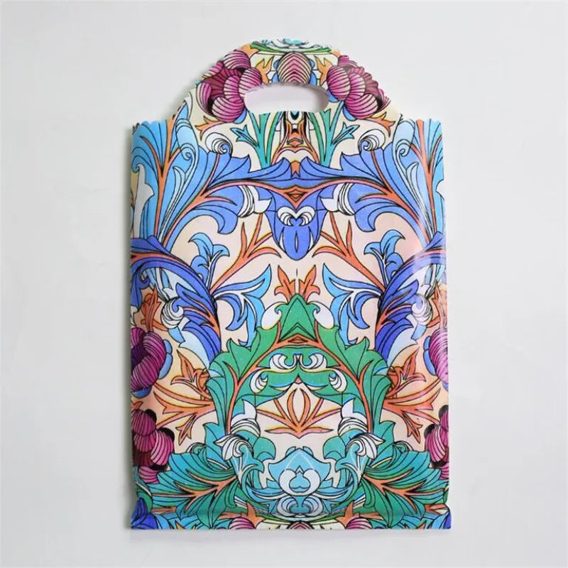 Plastic Bags for Business Shopping, Gift Packaging Bag with Handles, Jewelry Cothing Packing Pouches, 50PCs