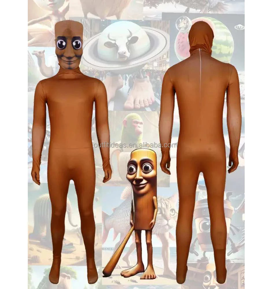 Hypebeast Kid Adult Monster Halloween Cosplay Horror Game Jumpsuit Clothe AI Cartoon Walking Tung Tung Tung Sahur Mascot Costume