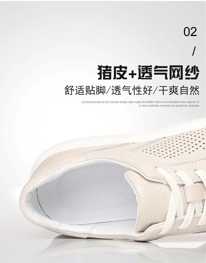 First-Layer Cowhide Summer New Men's Sandals Genuine Leather Hollow Breathable Men's Casual Leather Shoes Versatile Shoes