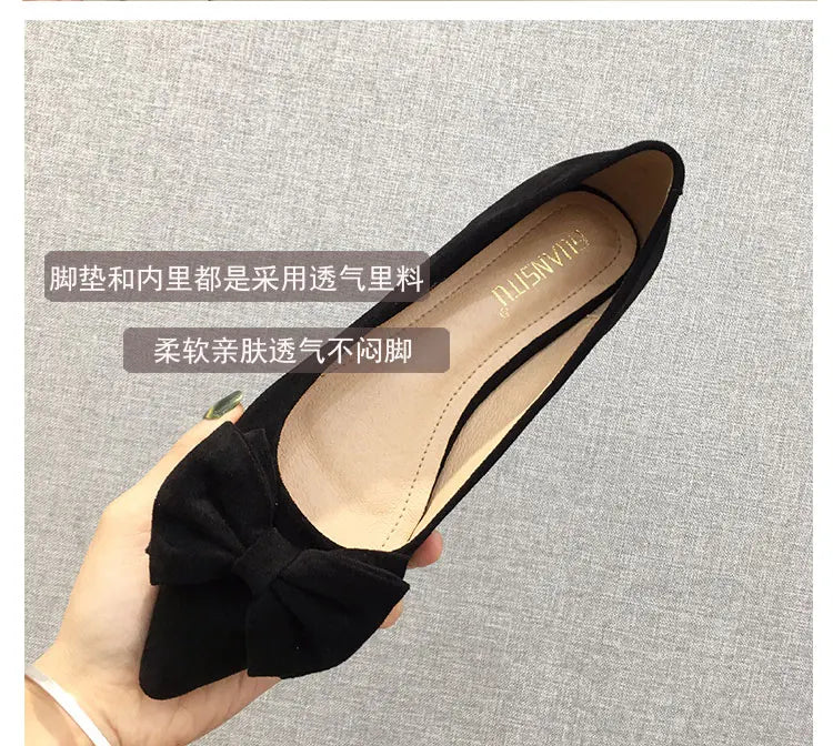 Women's Flats with Bow Pink Flat Heel Shoes for Ladies Shoes for Women Flats Comfortable Butterfly-knot Nude Flats 32 33 34 45