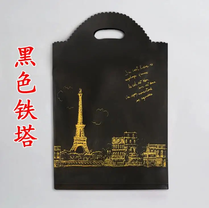 Plastic Bags for Business Shopping, Gift Packaging Bag with Handles, Jewelry Cothing Packing Pouches, 50PCs