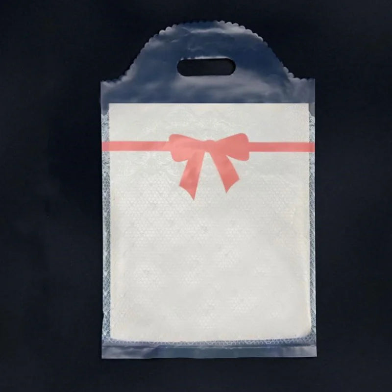 Plastic Bags for Business Shopping, Gift Packaging Bag with Handles, Jewelry Cothing Packing Pouches, 50PCs
