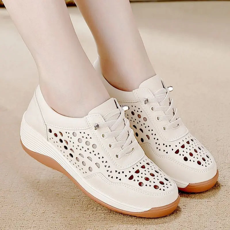 High-quality Sporty Hard-wearing Breathable Lace-up Women's Flat Shoes Office Fashion Casual Shoes