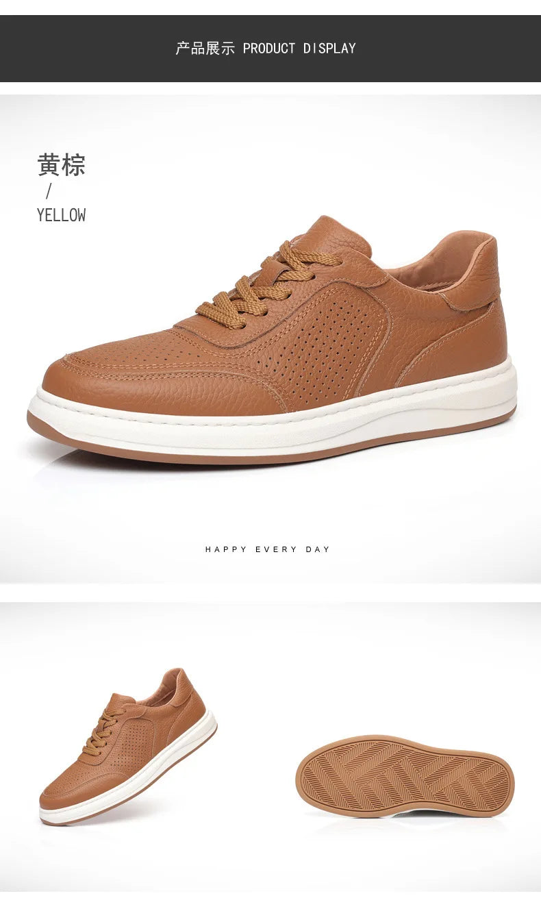 First-Layer Cowhide Summer New Men's Sandals Genuine Leather Hollow Breathable Men's Casual Leather Shoes Versatile Shoes