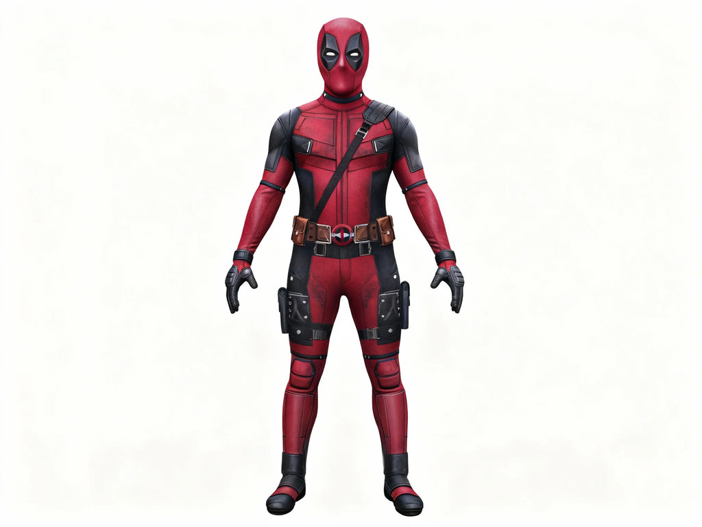 Classic Dead Pool 3 Hero Zentai Bodysuit Adult Boy's Super Costume with Weapon Set for Halloween TV & Movie Cosplay New Deadpool