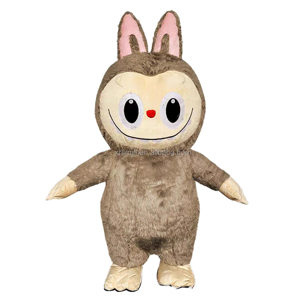CE Wholesale Adult Inflatable Plush Rabbit Mascot Costume Rabubu Cartoon Character Suit for Enjoyment
