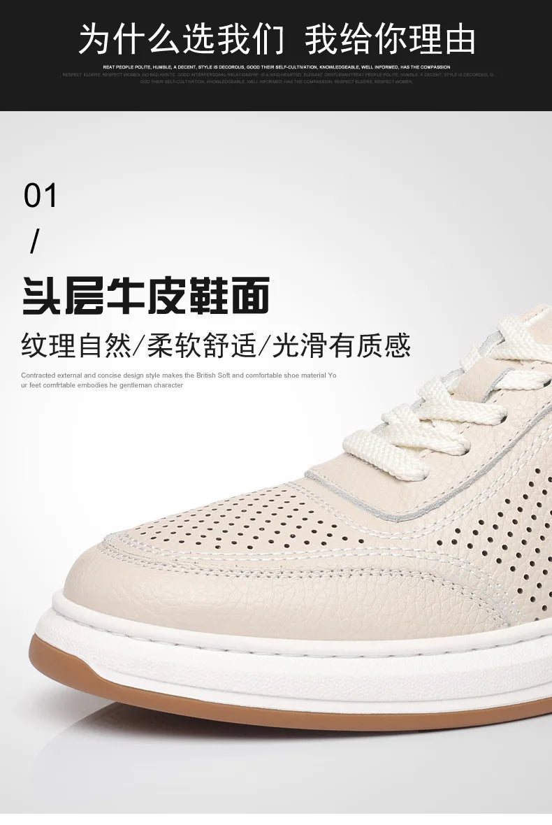 First-Layer Cowhide Summer New Men's Sandals Genuine Leather Hollow Breathable Men's Casual Leather Shoes Versatile Shoes