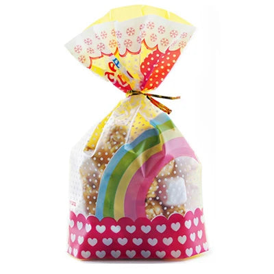 50pcs Plastic Bag For Gift 13X19cm Candies And Sweets Packaging Bags Birthday Wedding Party Christmas Gift Wrapping