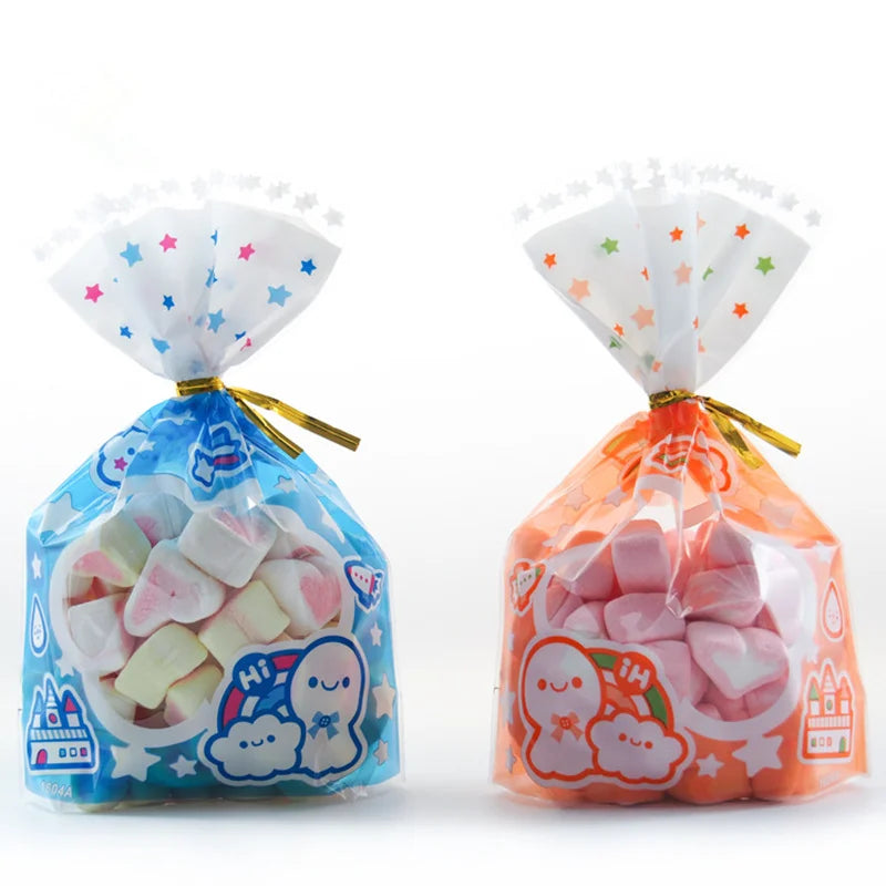 50pcs Plastic Bag For Gift 13X19cm Candies And Sweets Packaging Bags Birthday Wedding Party Christmas Gift Wrapping