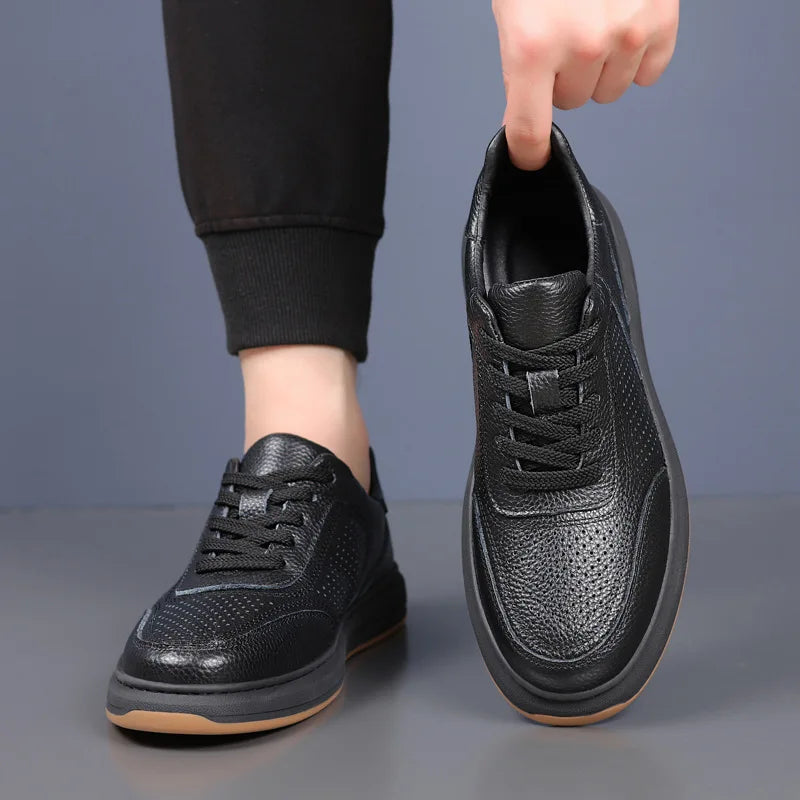 First-Layer Cowhide Summer New Men's Sandals Genuine Leather Hollow Breathable Men's Casual Leather Shoes Versatile Shoes