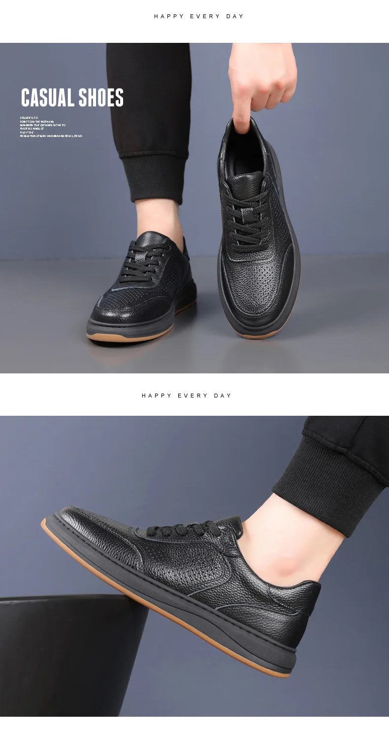 First-Layer Cowhide Summer New Men's Sandals Genuine Leather Hollow Breathable Men's Casual Leather Shoes Versatile Shoes