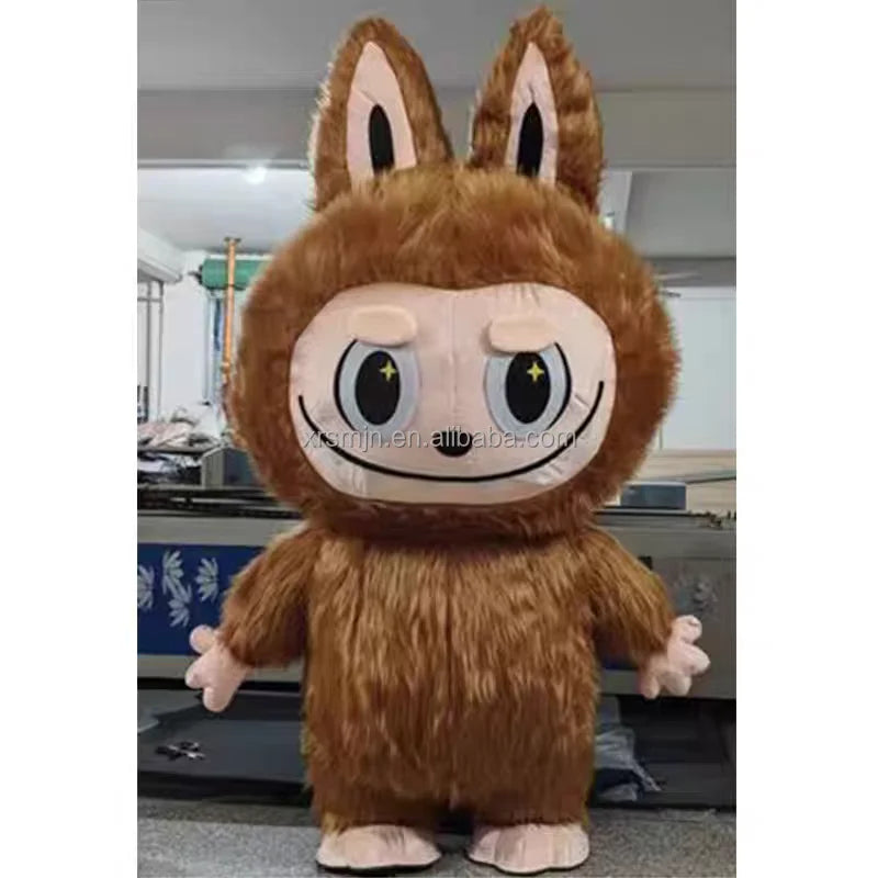 CE Wholesale Adult Inflatable Plush Rabbit Mascot Costume Rabubu Cartoon Character Suit for Enjoyment