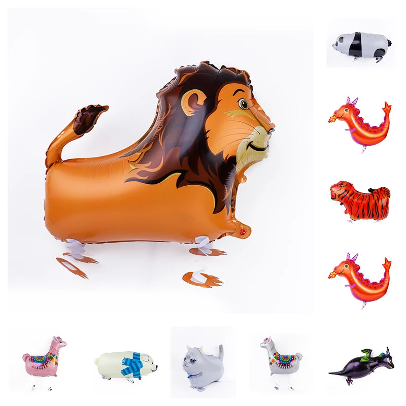 New Cartoon Aluminum Film Balloon Walking Balloon Helium Balloon Birthday Party Children's Toy Animal Pet Balloon