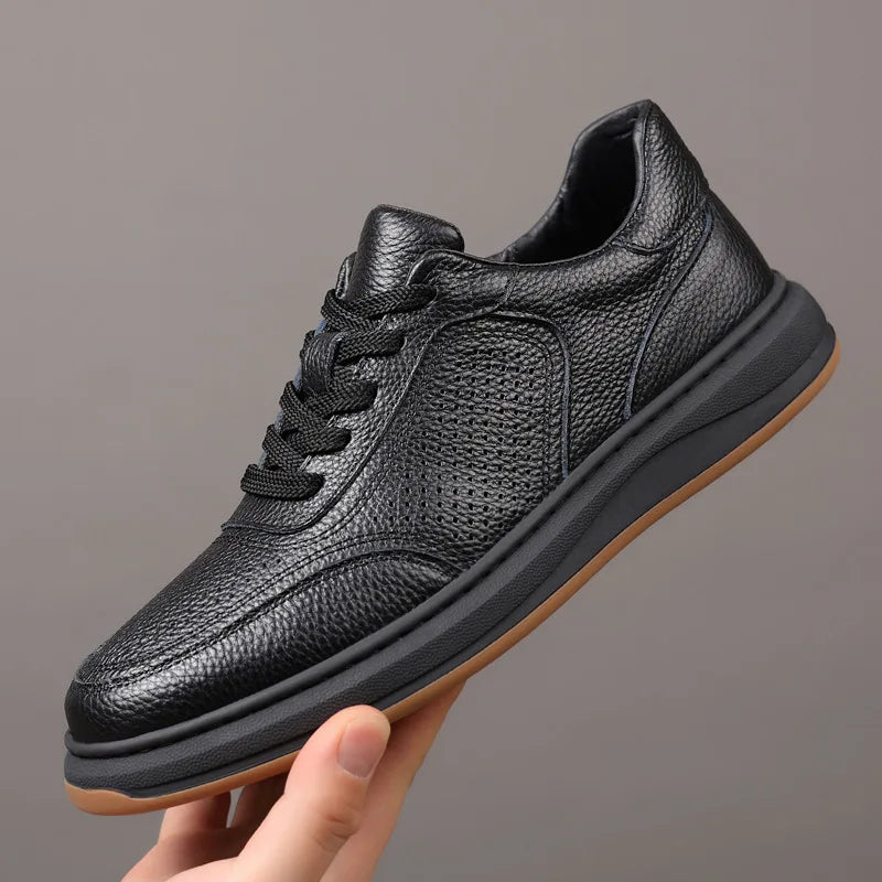 First-Layer Cowhide Summer New Men's Sandals Genuine Leather Hollow Breathable Men's Casual Leather Shoes Versatile Shoes