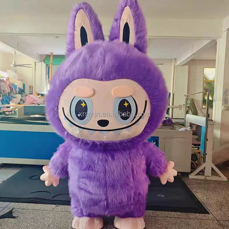 CE Wholesale Adult Inflatable Plush Rabbit Mascot Costume Rabubu Cartoon Character Suit for Enjoyment