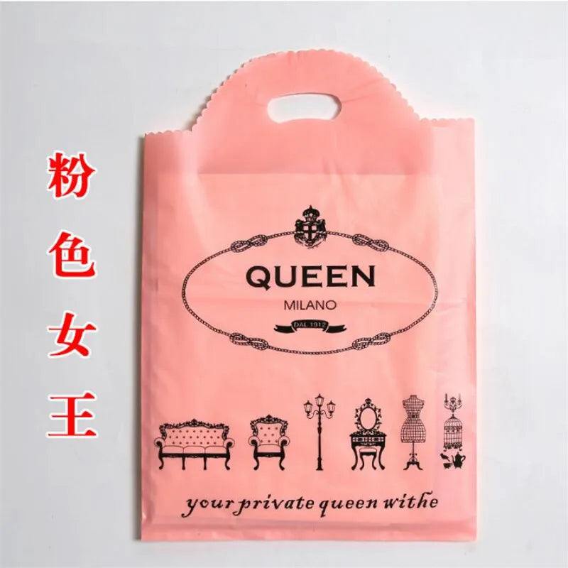 Plastic Bags for Business Shopping, Gift Packaging Bag with Handles, Jewelry Cothing Packing Pouches, 50PCs