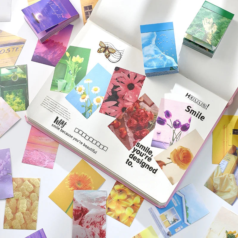 50pcs/pack Vintage Stickers Landscape Book Scrapbooking Decorative Supplies Diary Album Stationery Aesth Painting Stickers