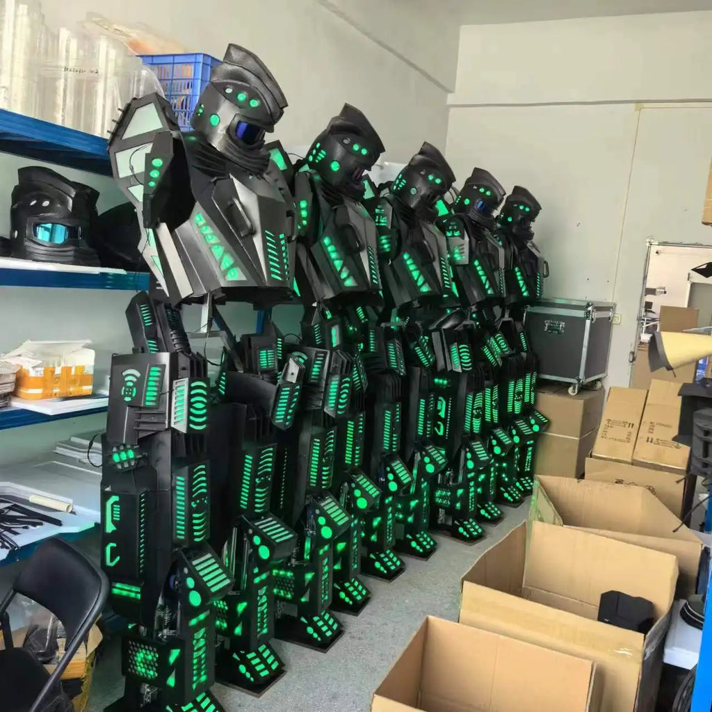 New Arrival Led Robot Dance Costume RGB Stilts Walker Led Robot Costumes Adult Luminous Robot Clothing for Nightclub Party