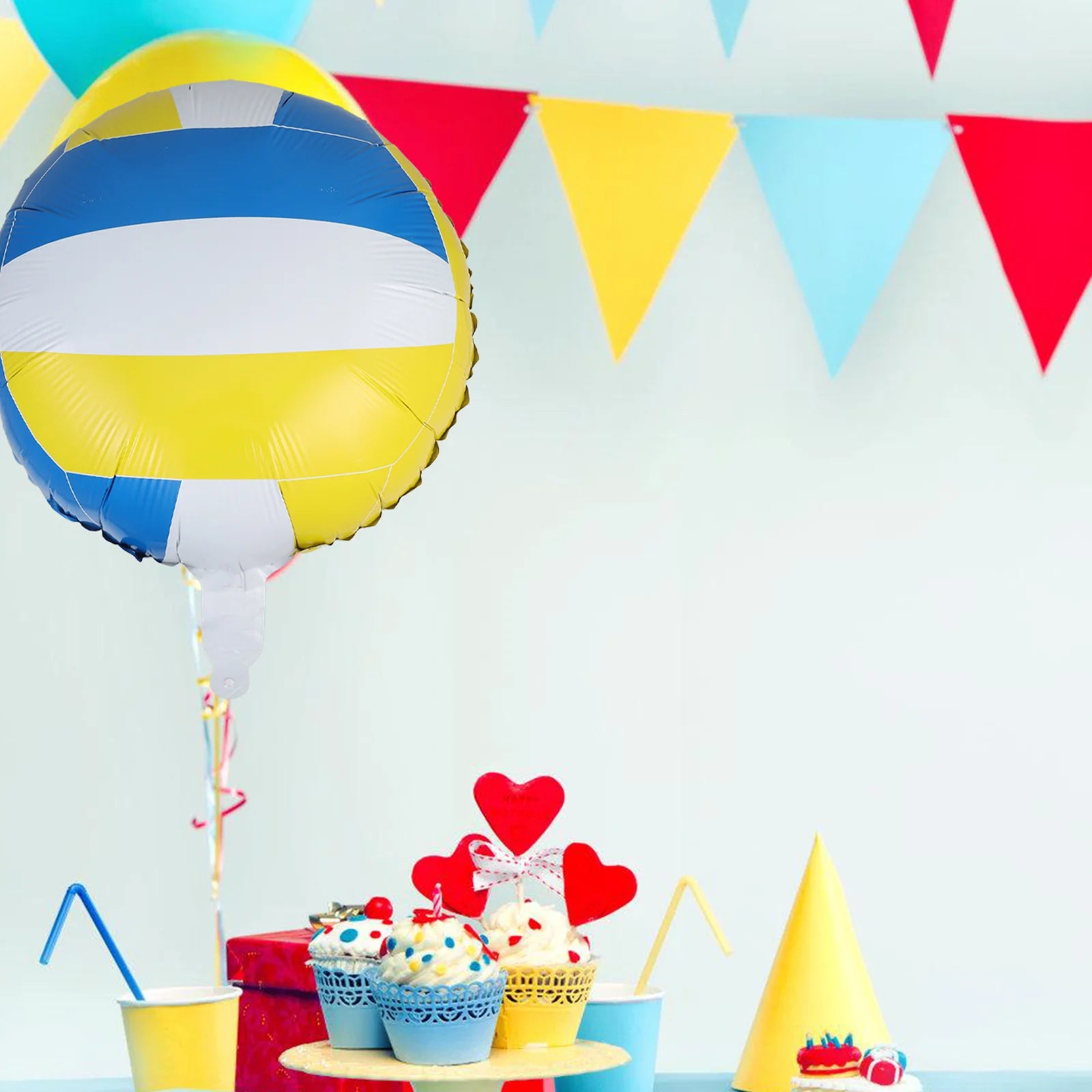Volleyball Balloon Birthday Decorations Garland Aluminum Foil Themed Party Child Balloons