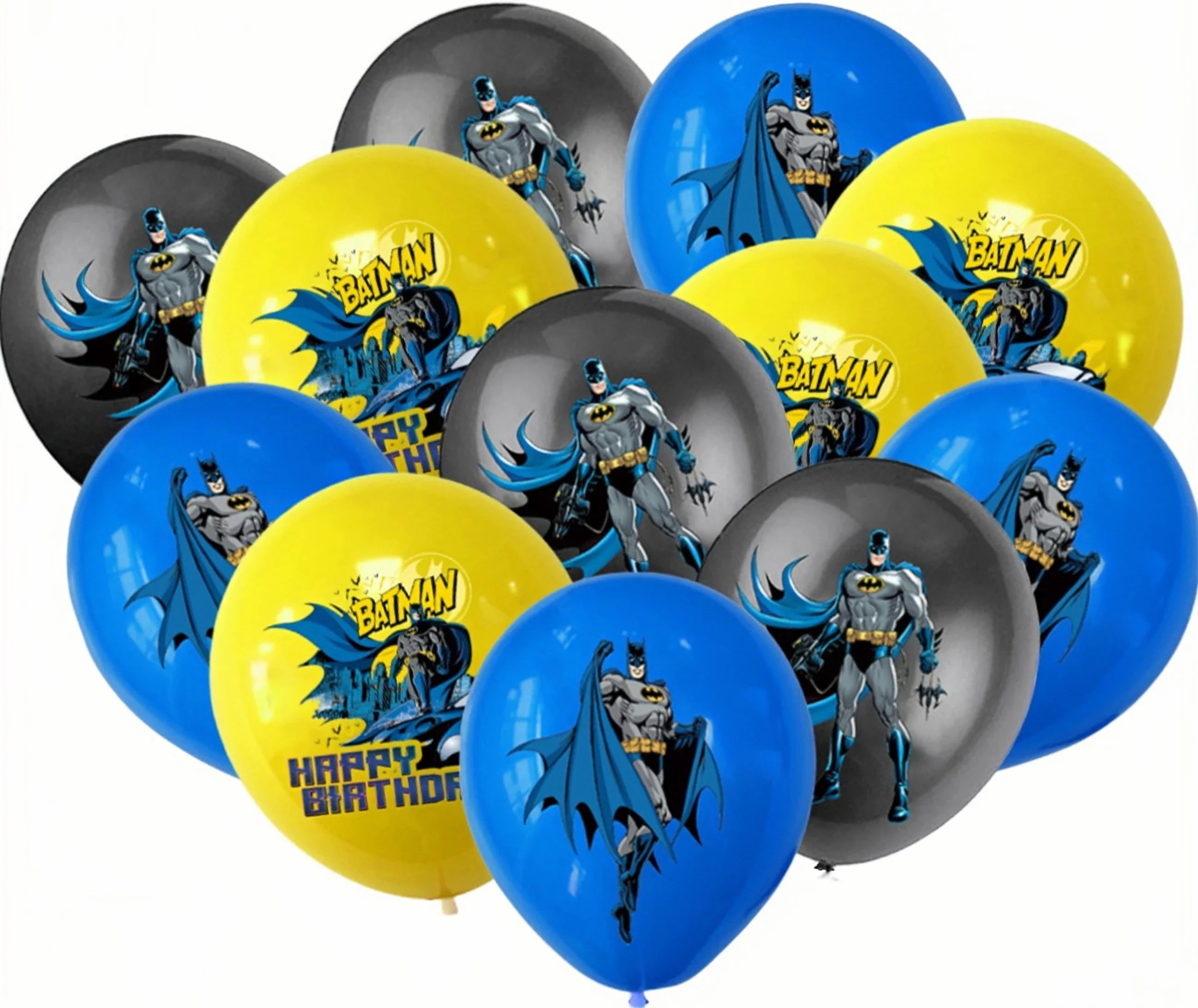 12pcs 12 Inch Batman Latex Balloons Birthday Party Decorations Superhero Globos Toys for Kids Baby Shower Boys Party Supplies