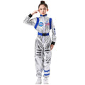 Astronaut Costume Kids Astronaut Silver Jumpsuit Space Themed Party Dress Up Boys Girls Spaceman Cosplay Children Space Suit