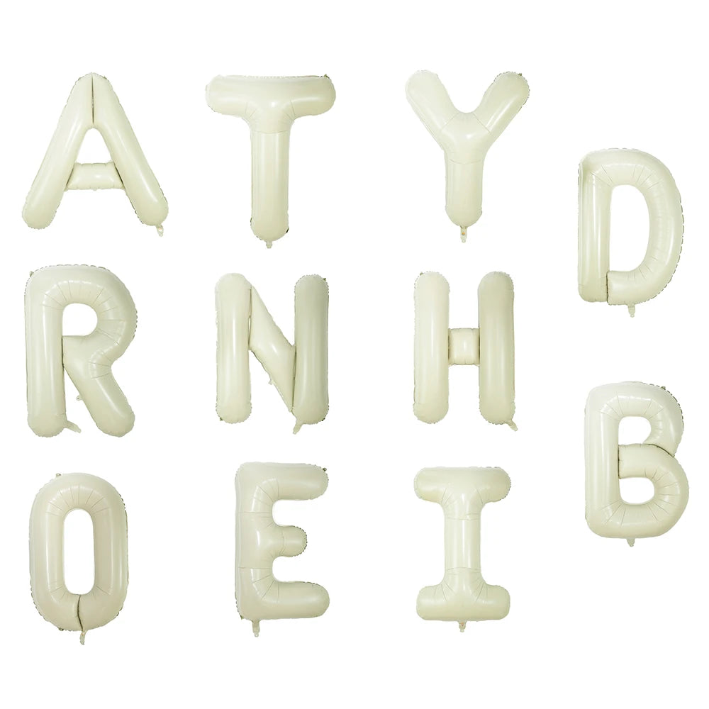 Happy Birthday Party balloons 40inch Wedding decor cream white Alphabet Foil Letter balloon kids baby shower girl Balls supplies