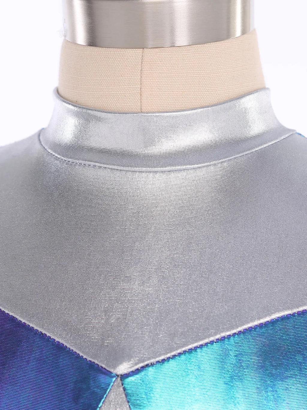 Kids Alien Cosplay Halloween Costume Shiny Bodysuit Astronaut Tech Theme Party Outfit Role Play Jumpsuit Astronaut Dress Up