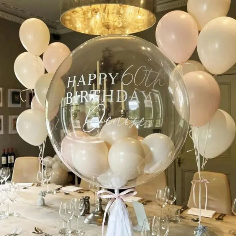 Personalised Bobo Balloon Custom Vinyl Sticker for Bubble Ballon Wedding Bridal Shower Decor Birthday Party Globos babyshower