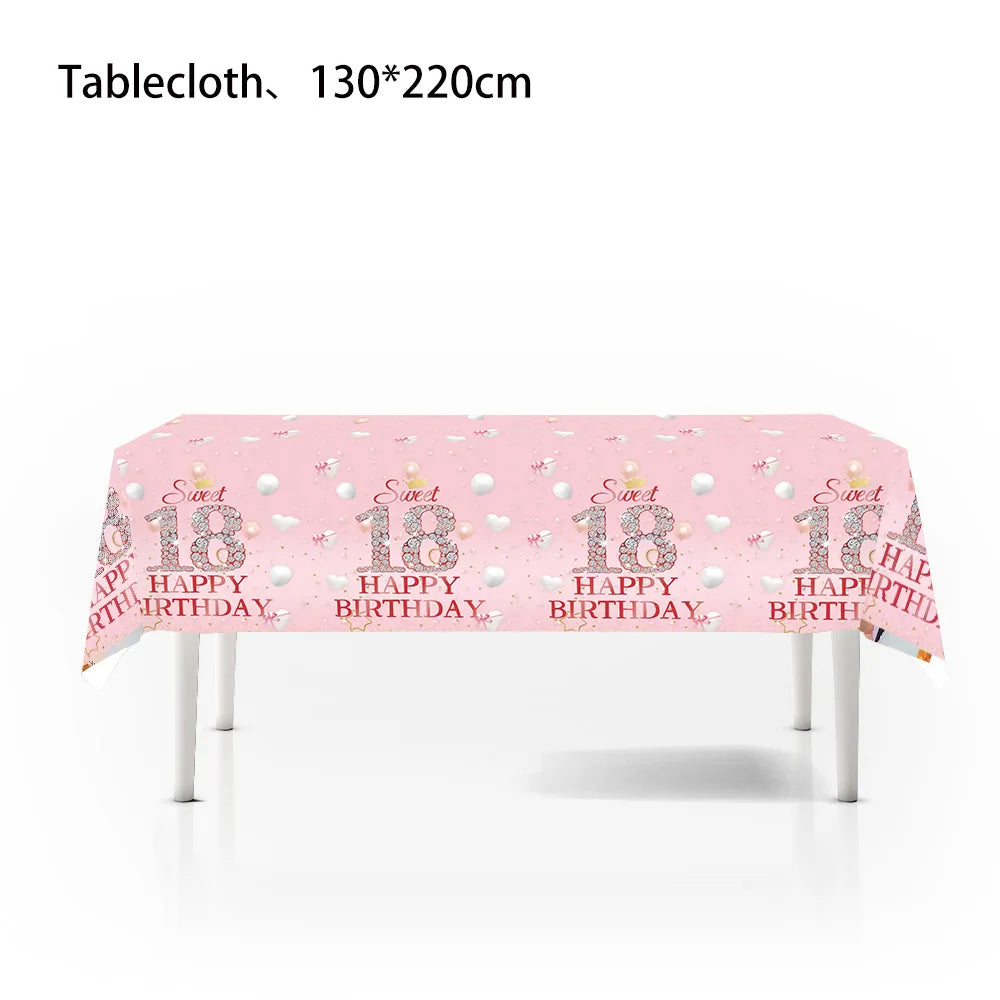 1/3/5packs 40th 50th 60th Birthday Plastic Tablecloth Black Gold Happy 40th/50th/60th Anniversary Party Decors for Men Women