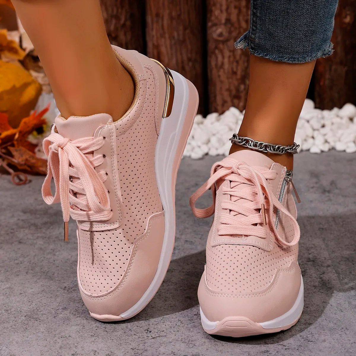 Brand Designer sneakers 2025 New Women Casual Shoes Height Increasing Sport Wedge Shoes Air Cushion Comfortable Sneakers