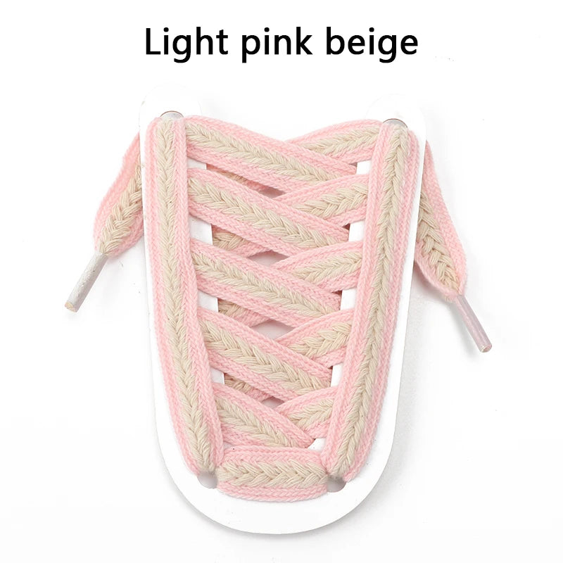 Flat Shoelaces for Sneakers Shoe laces Wide1.5cm Luxury Rainbow Shoelace For Women Man Textured Weave Color Classic Shoestrings