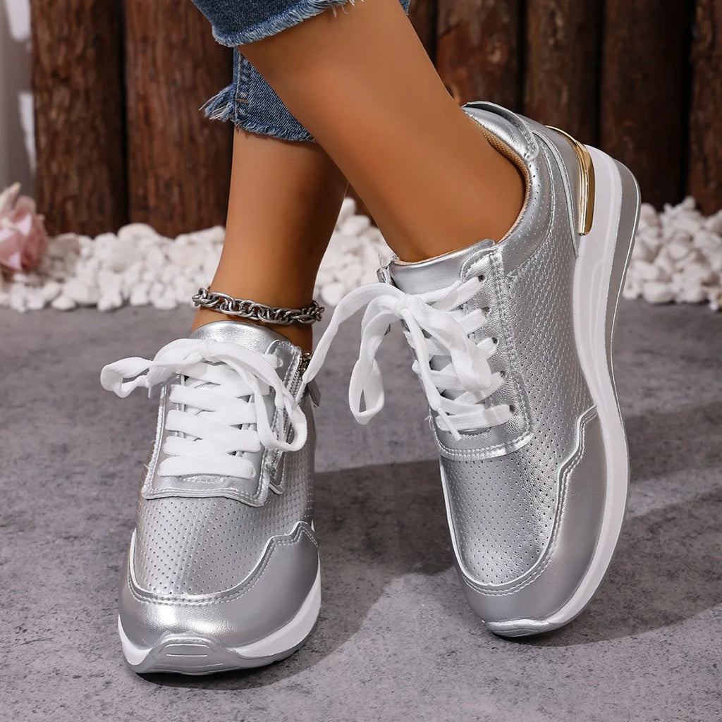 Brand Designer sneakers 2025 New Women Casual Shoes Height Increasing Sport Wedge Shoes Air Cushion Comfortable Sneakers