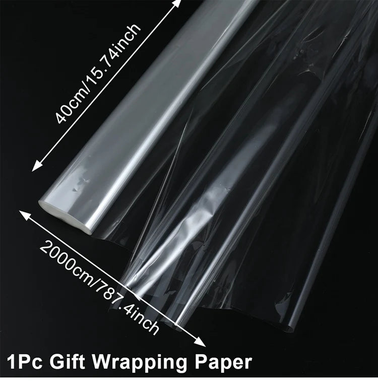 1pc Transparent Plastic Packaging Paper Gift Wrapper Paper Package Wedding Birthday Party Decorations Kids Baby Shower Supplies